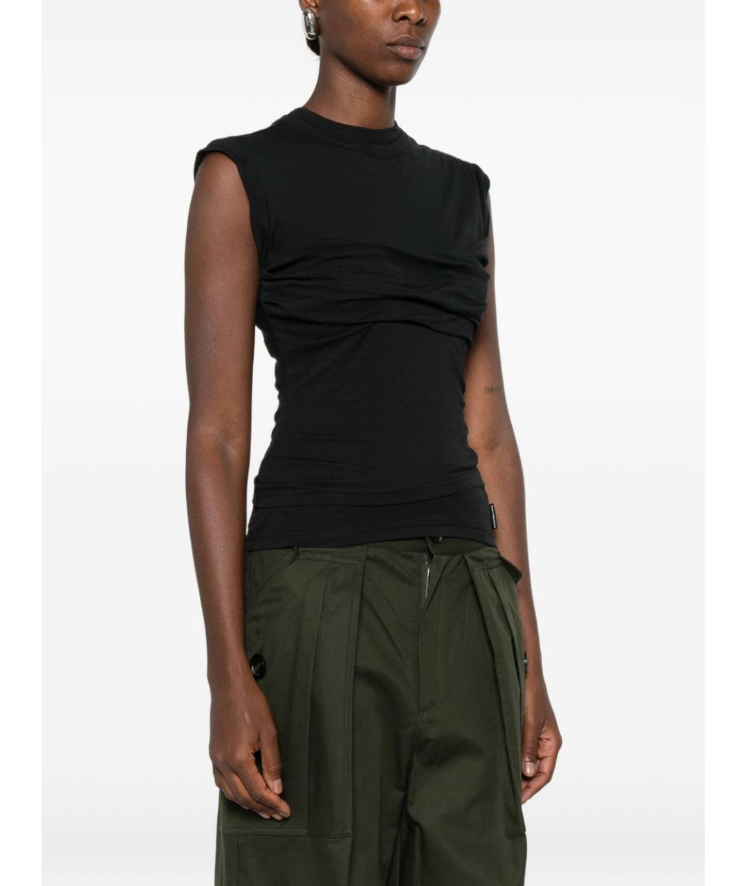 ALEXANDER WANG Черная хлопковая майка, фото 2