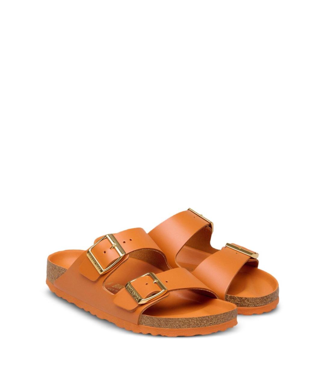 BIRKENSTOCK Оранжевые кожаные сандалии, фото 3