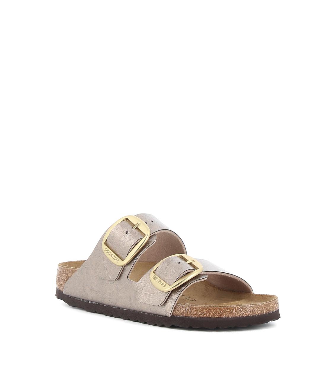BIRKENSTOCK Золотые кожаные шлепанцы, фото 2