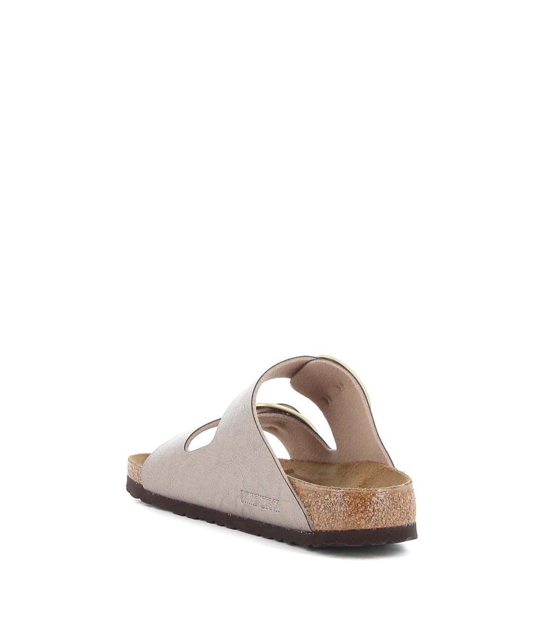 BIRKENSTOCK Золотые кожаные шлепанцы, фото 4