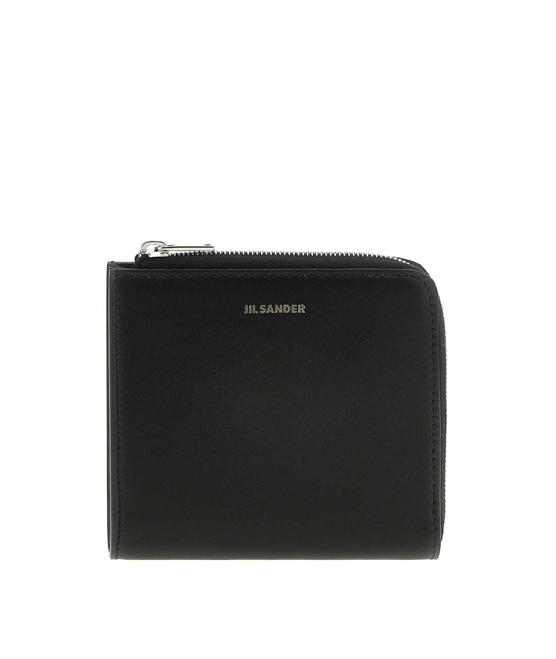 JIL SANDER Черный кожаный кошелек, фото 1