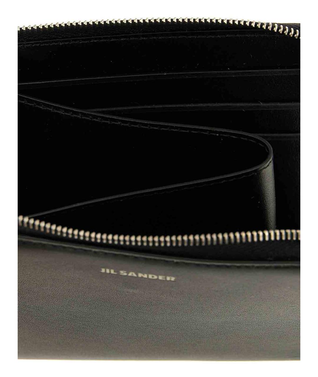 JIL SANDER Черный кожаный кошелек, фото 3