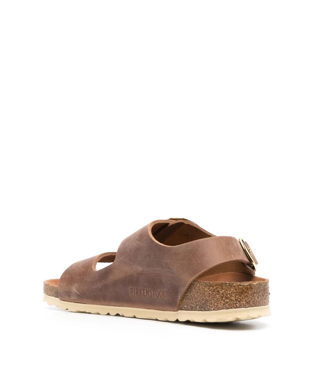 BIRKENSTOCK Коричневые кожаные сандалии, фото 4