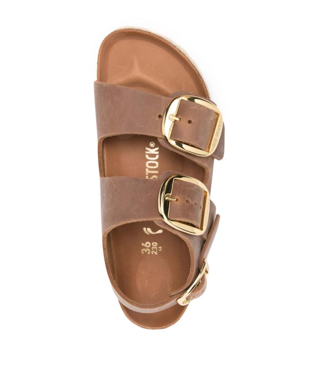BIRKENSTOCK Коричневые кожаные сандалии, фото 2