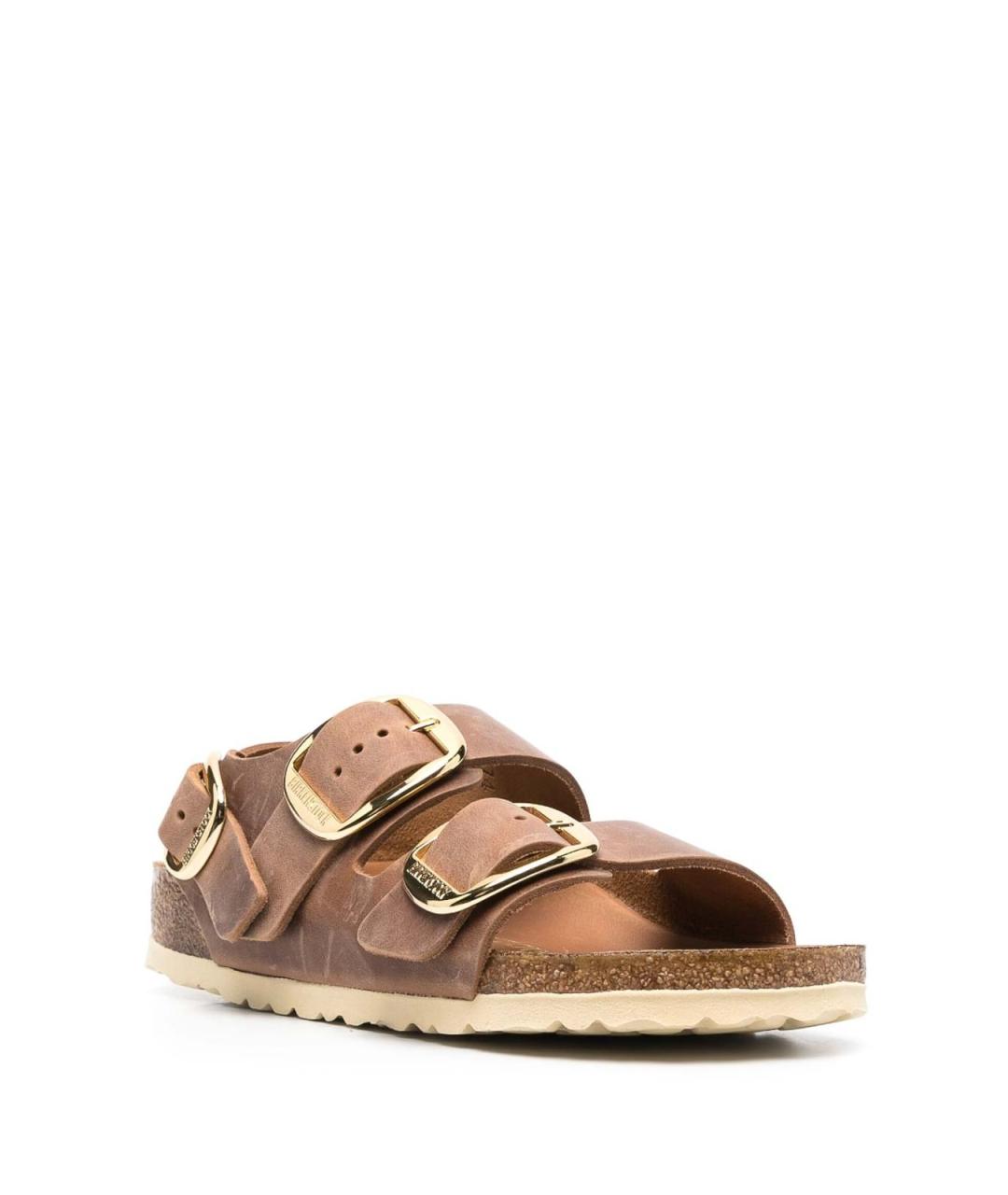 BIRKENSTOCK Коричневые кожаные сандалии, фото 3