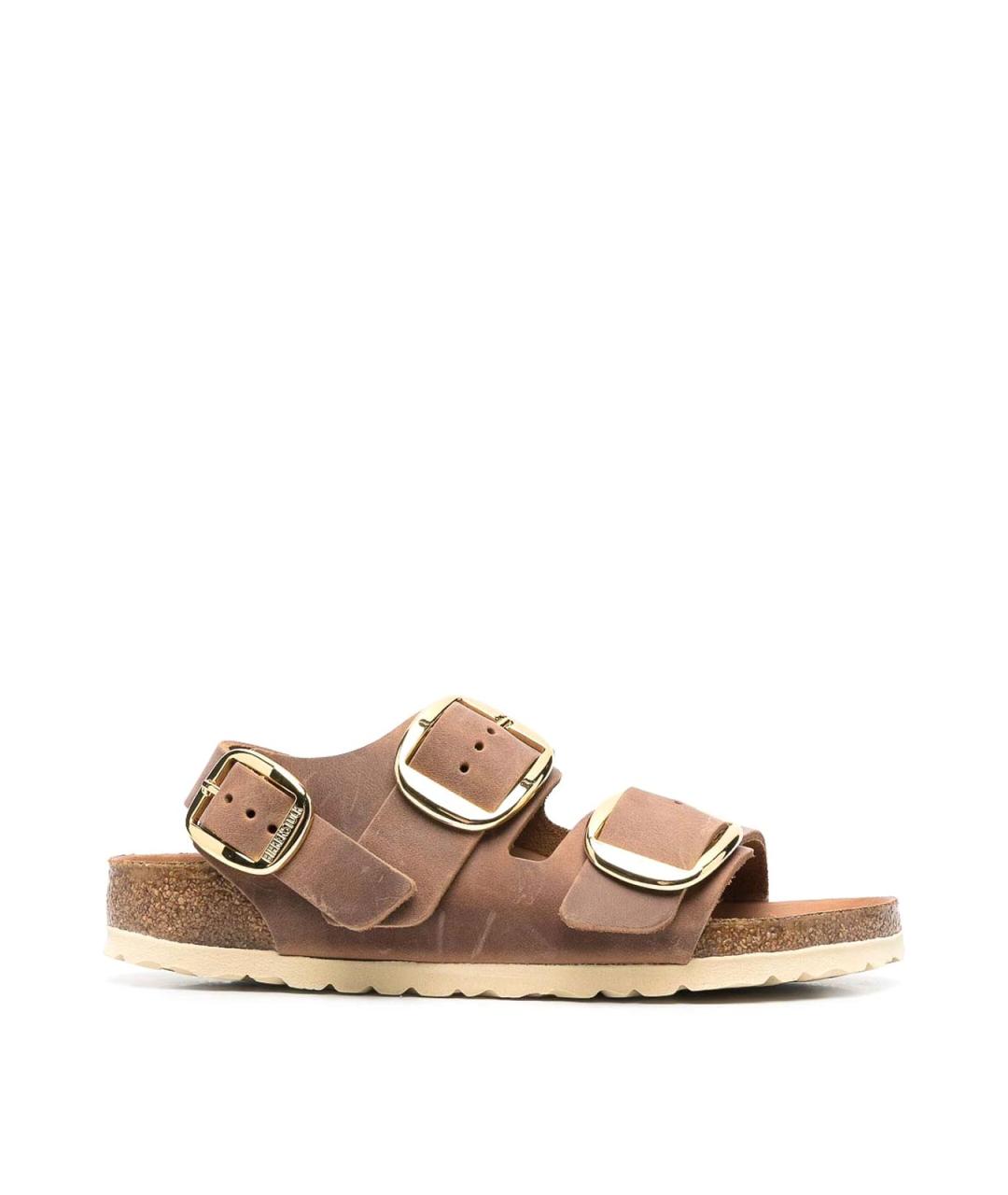 BIRKENSTOCK Коричневые кожаные сандалии, фото 1