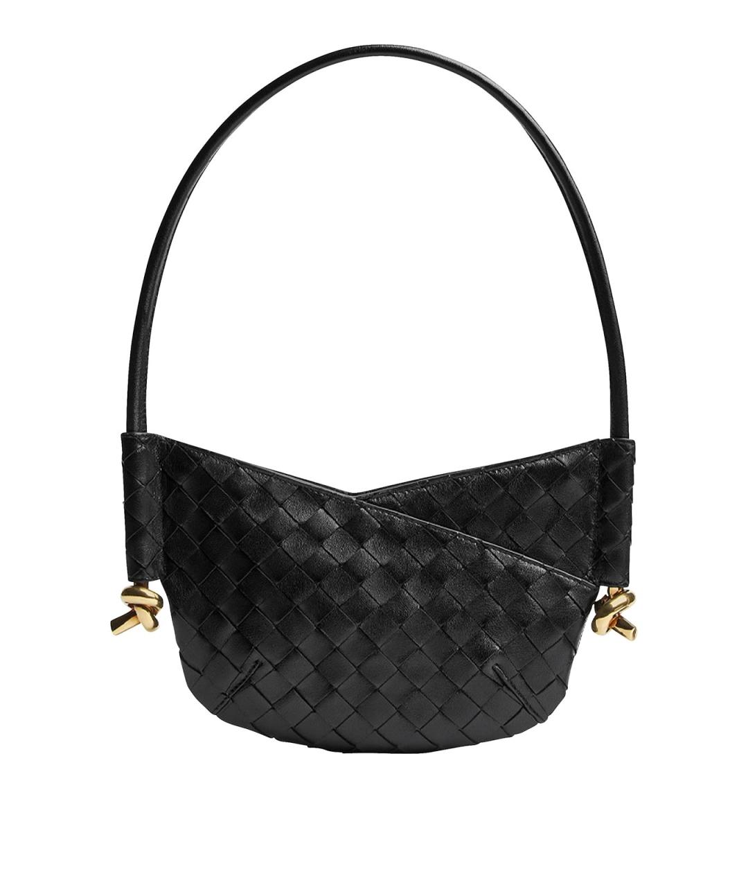 BOTTEGA VENETA Черная кожаная сумка через плечо, фото 1