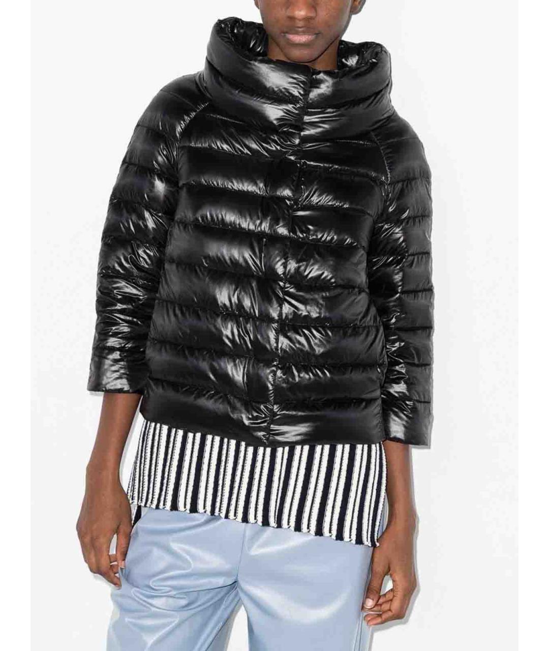 HERNO Черный полиэстеровый пуховик, фото 2