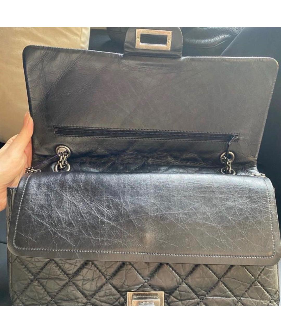 CHANEL Черная кожаная сумка с короткими ручками, фото 7