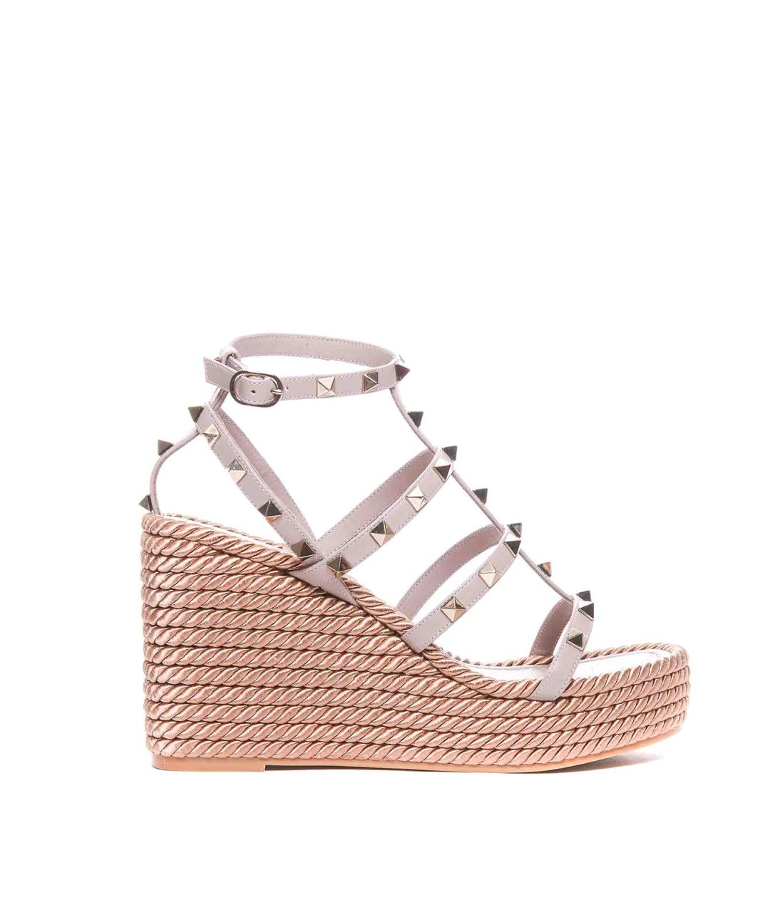 VALENTINO Розовые кожаные сандалии, фото 1