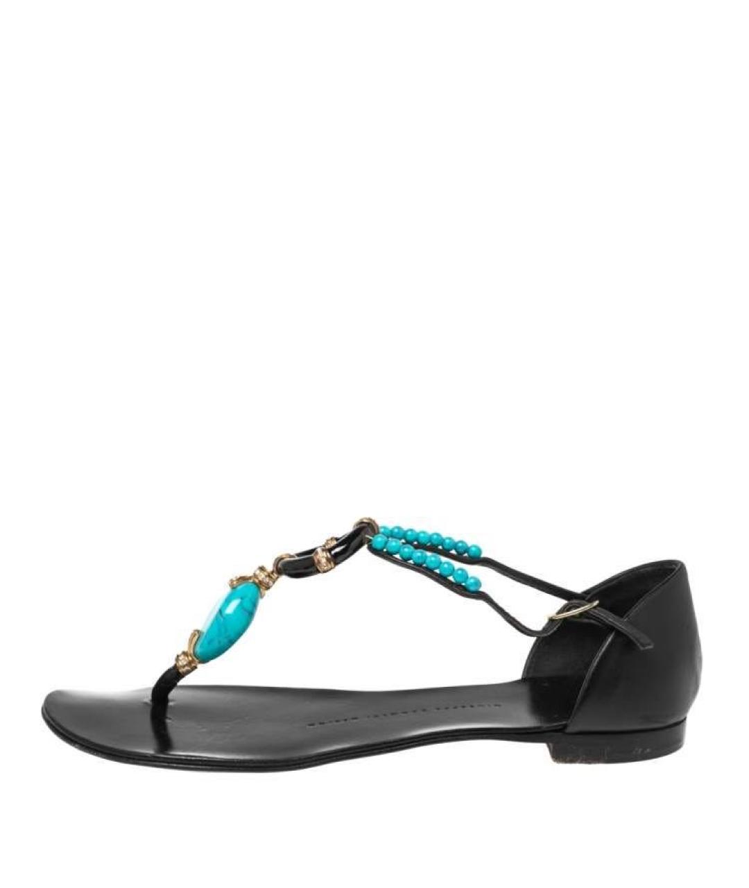 GIUSEPPE ZANOTTI DESIGN Бирюзовые кожаные сандалии, фото 9