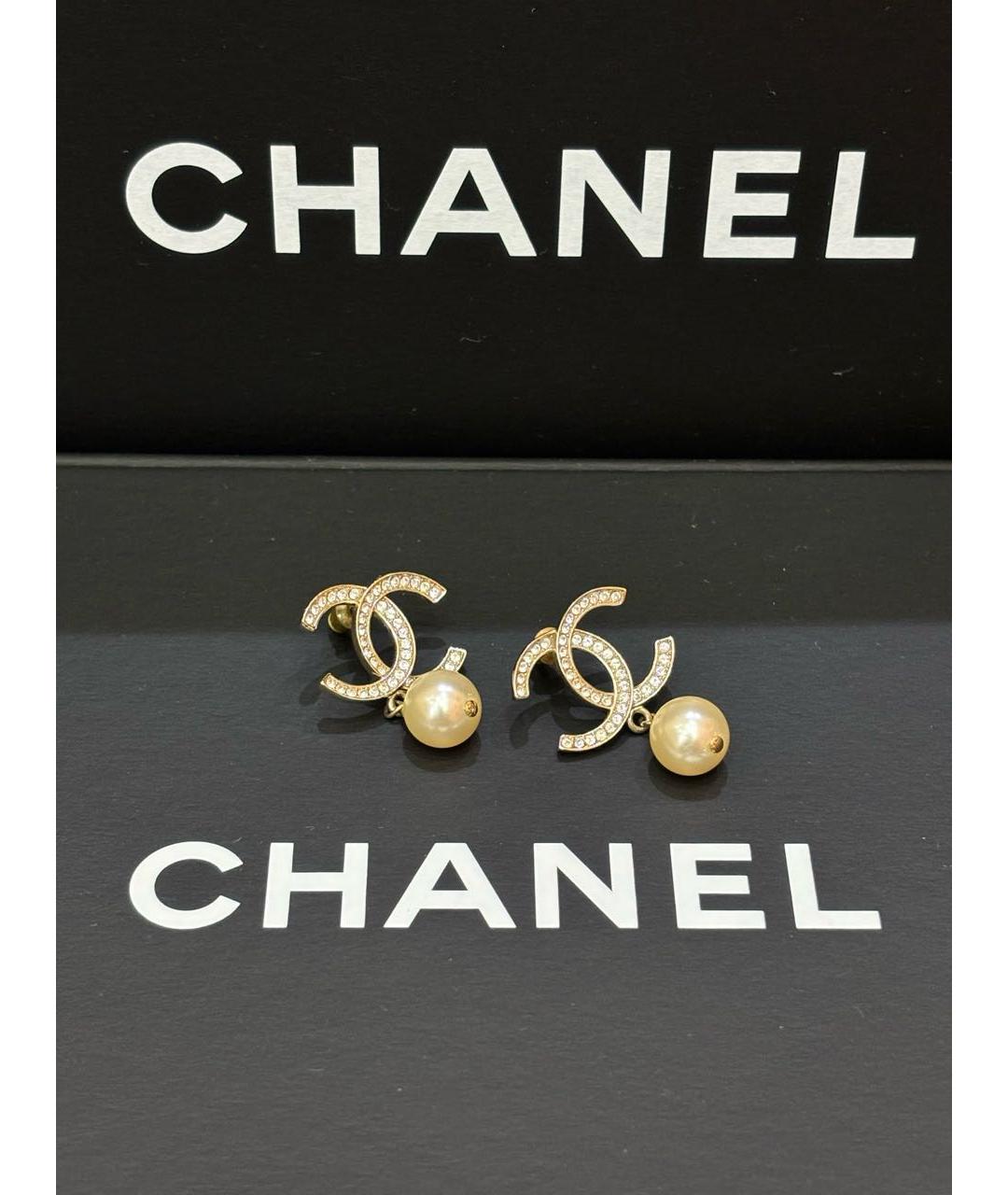 CHANEL Золотые серьги, фото 3