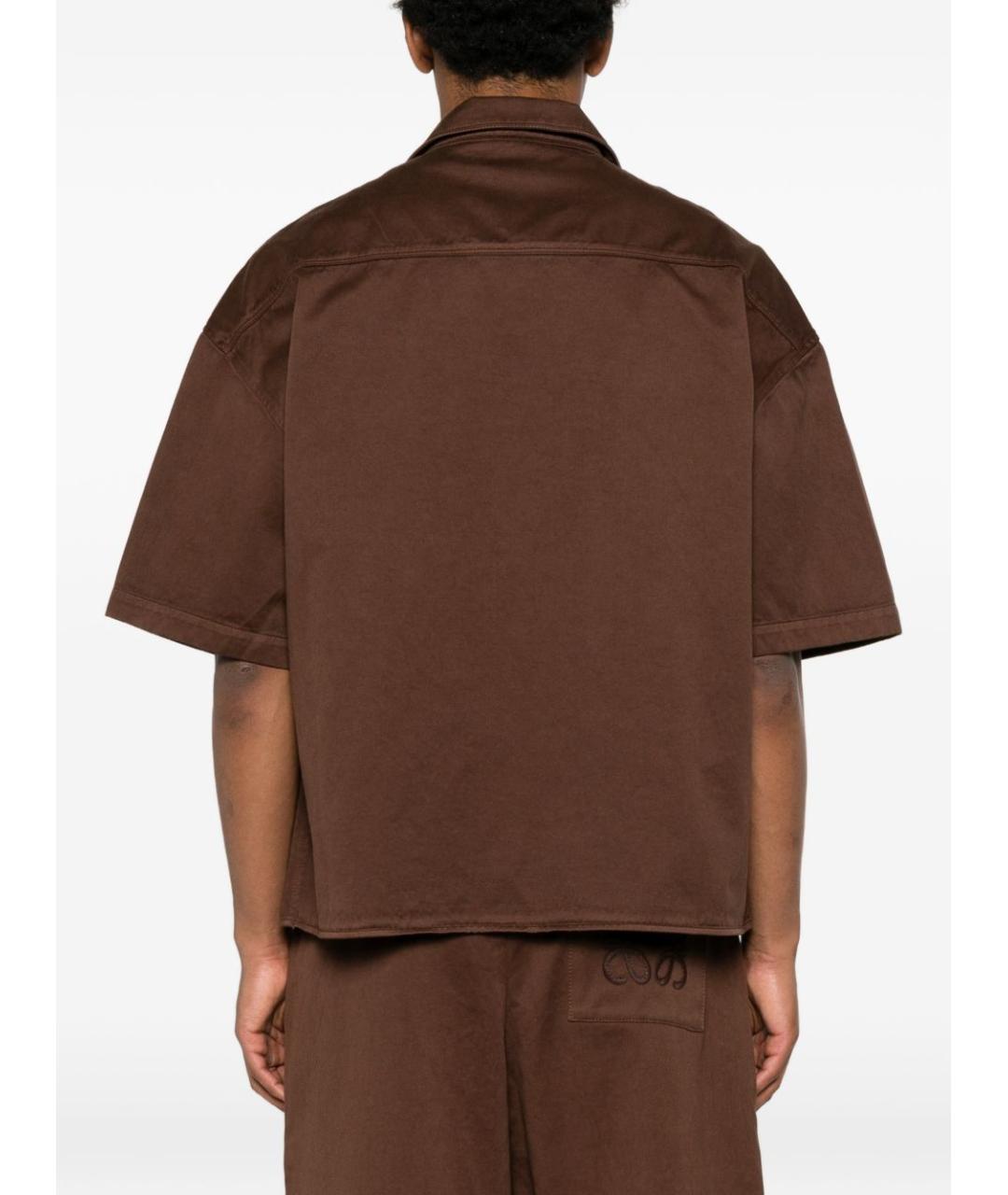 LOEWE Коричневая хлопковая классическая рубашка, фото 3