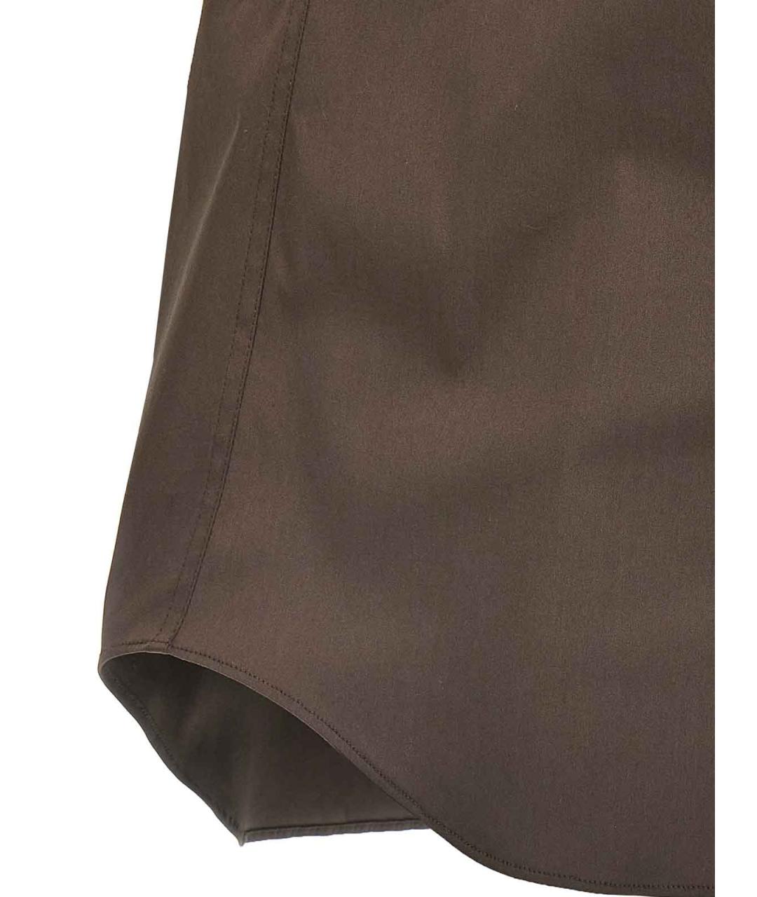 BRUNELLO CUCINELLI Коричневая хлопковая рубашка, фото 4
