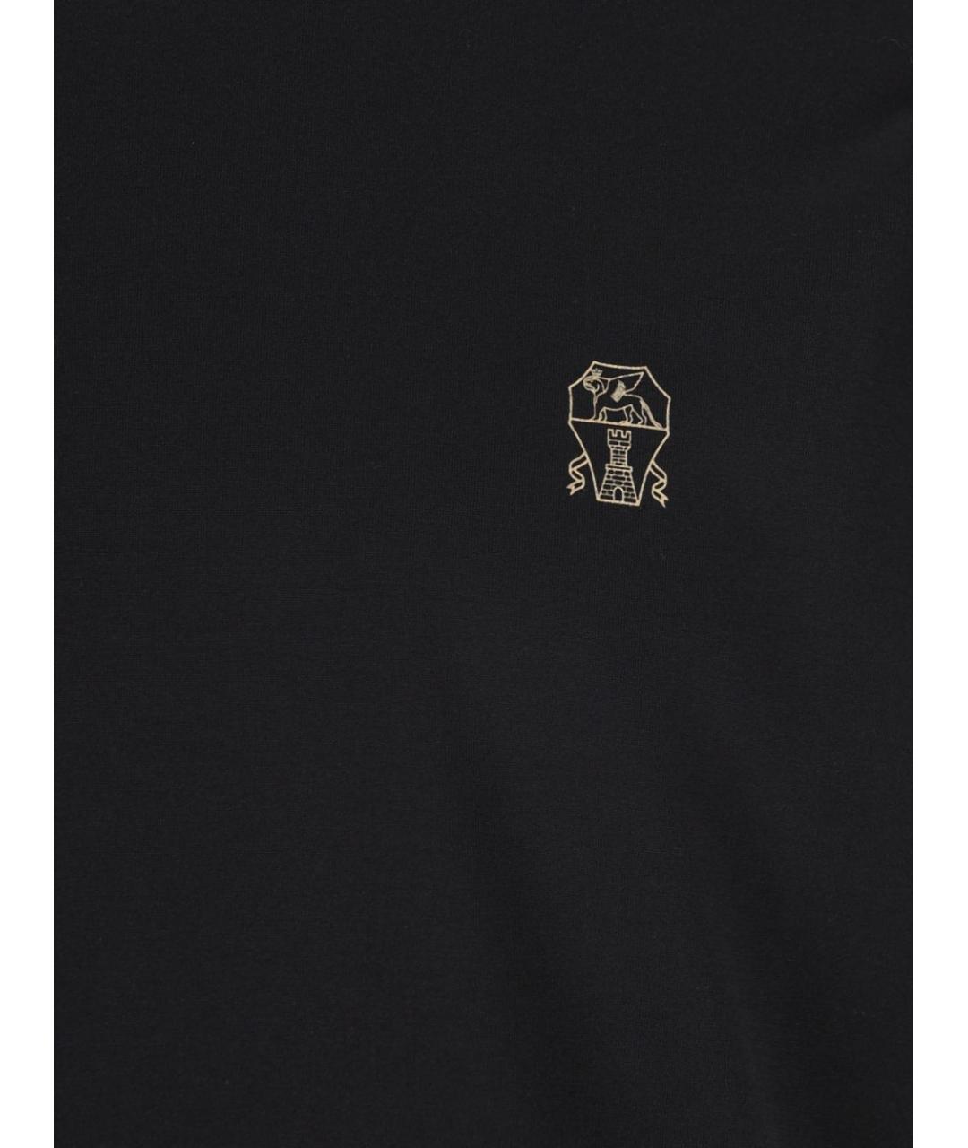 BRUNELLO CUCINELLI Черная хлопковая футболка, фото 2