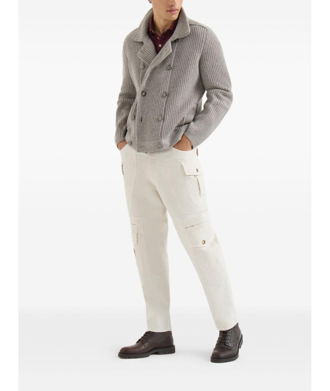 BRUNELLO CUCINELLI Бордовая хлопковая футболка, фото 3