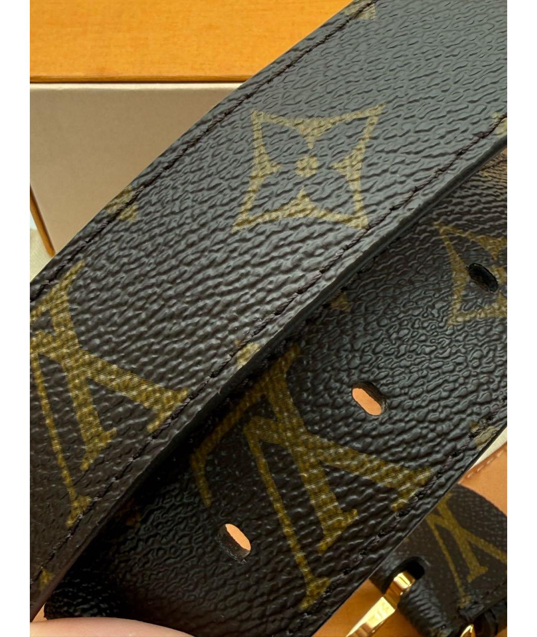 LOUIS VUITTON Коричневый кожаный ремень, фото 7