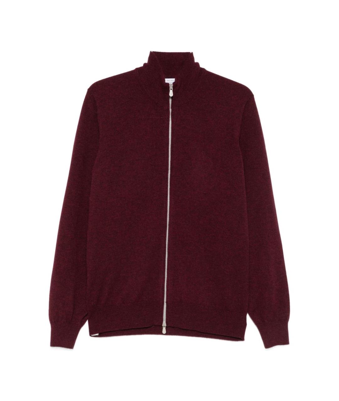 BRUNELLO CUCINELLI Бордовый кашемировый кардиган, фото 1