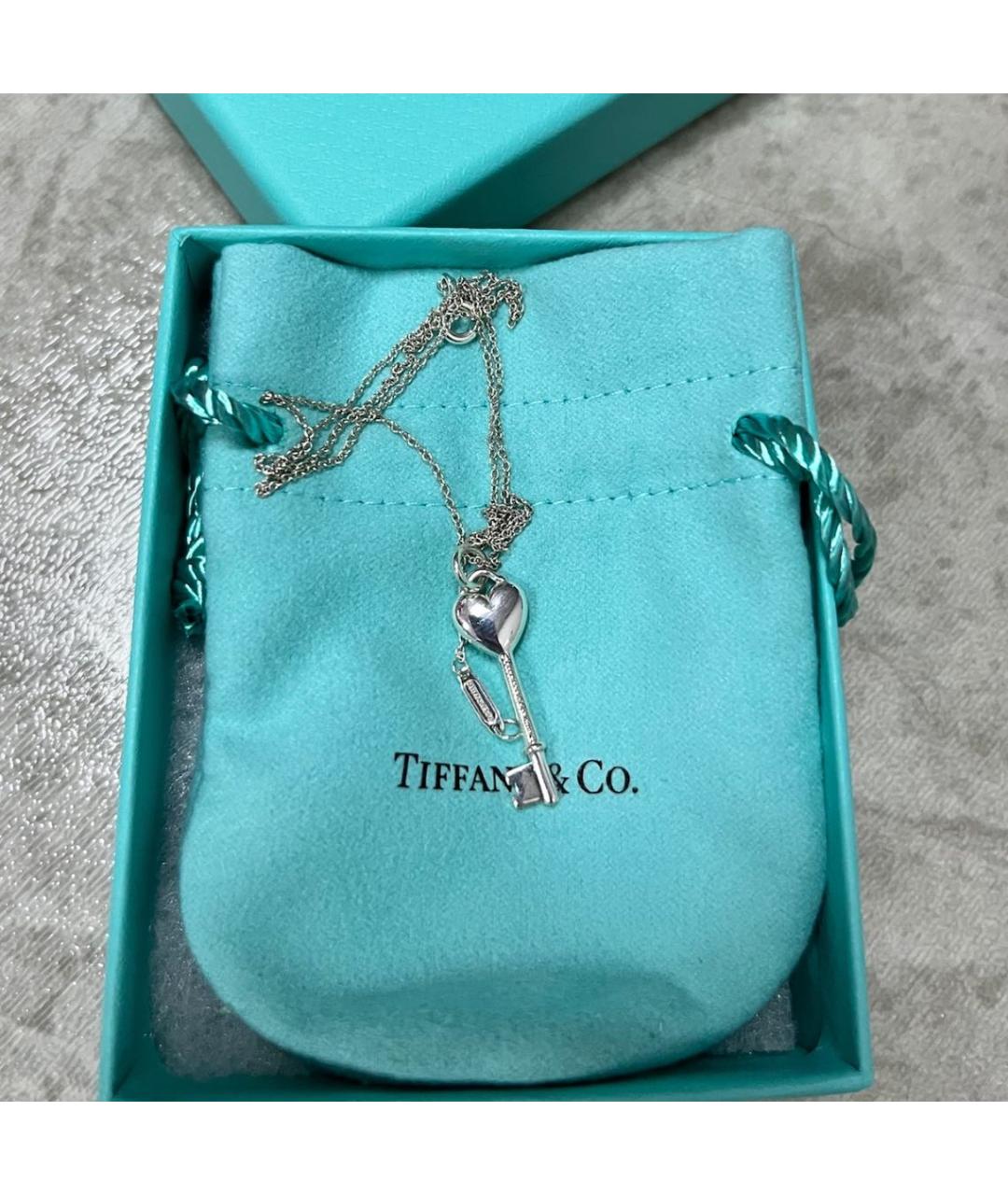 TIFFANY&CO Бирюзовая серебряная подвеска, фото 5