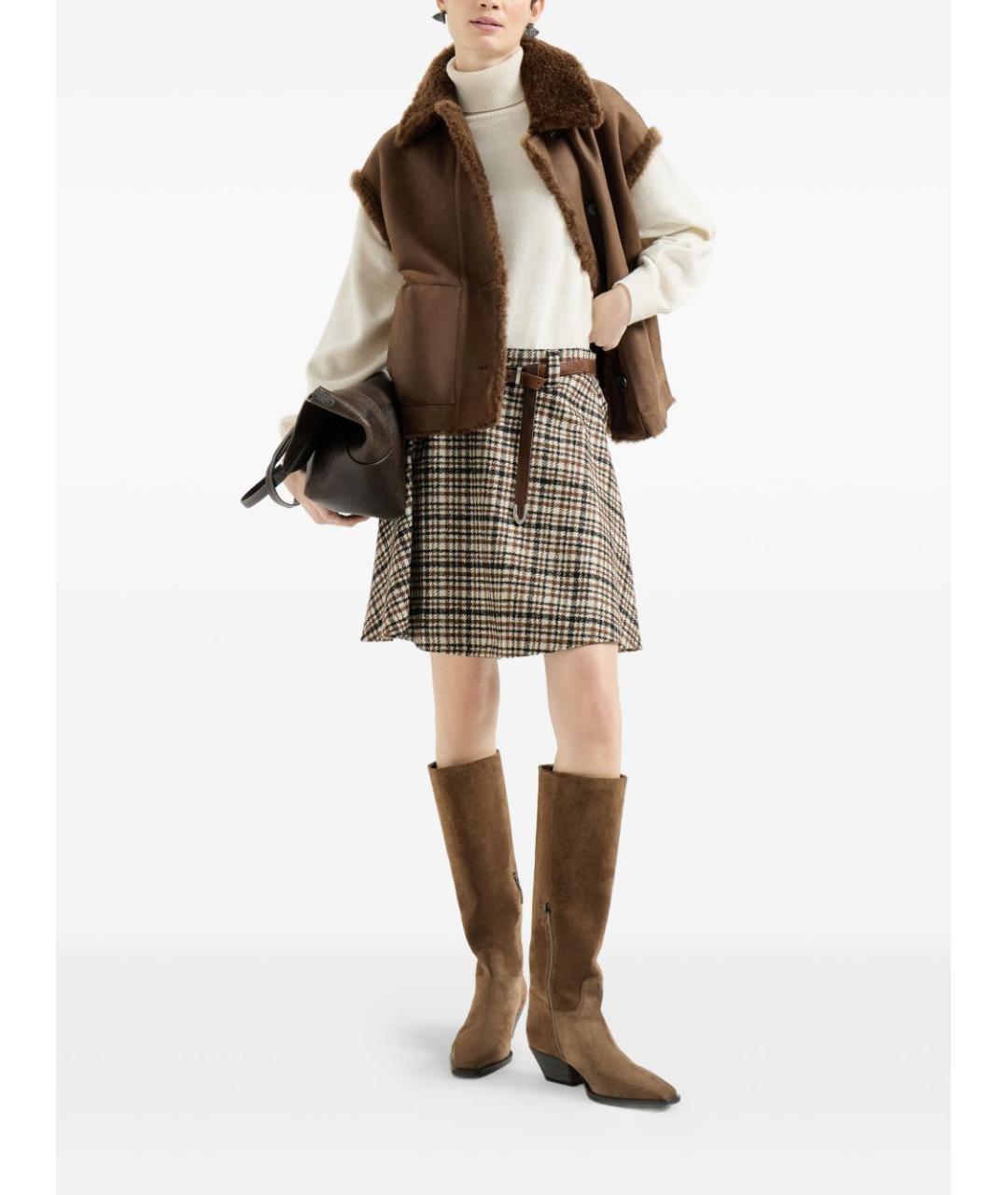 BRUNELLO CUCINELLI Коричневая шерстяная жилетка, фото 6