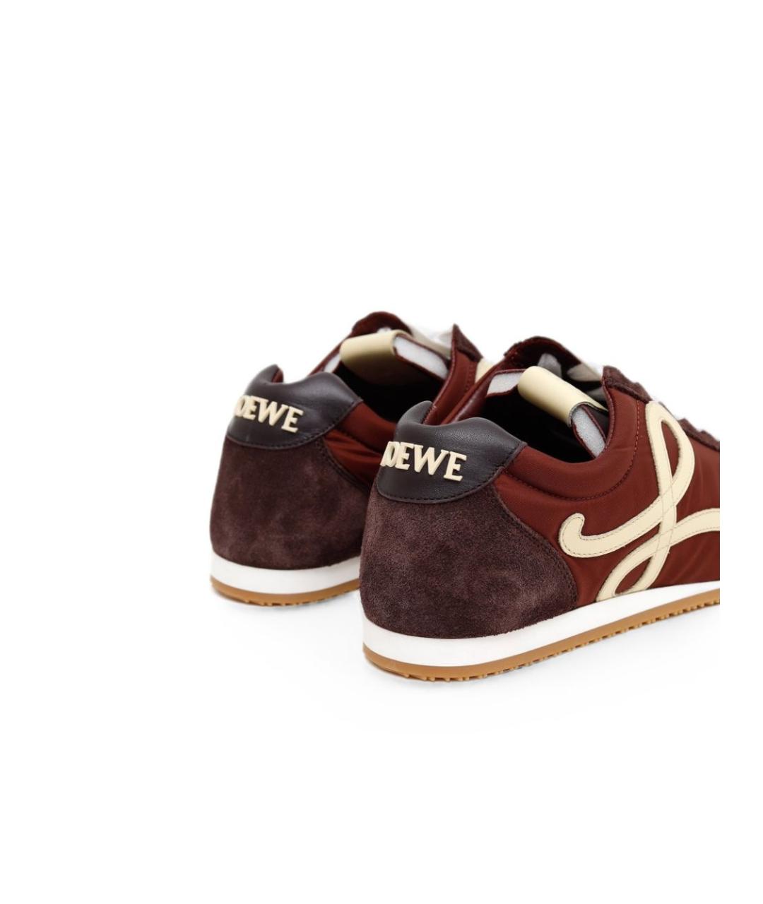 LOEWE Бордовые текстильные кроссовки, фото 3