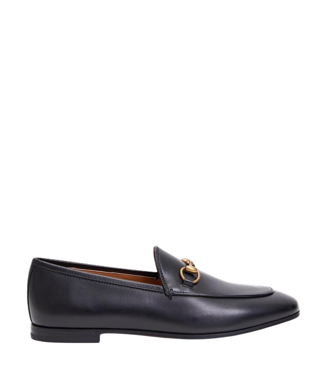 GUCCI Черные кожаные лоферы, фото 1