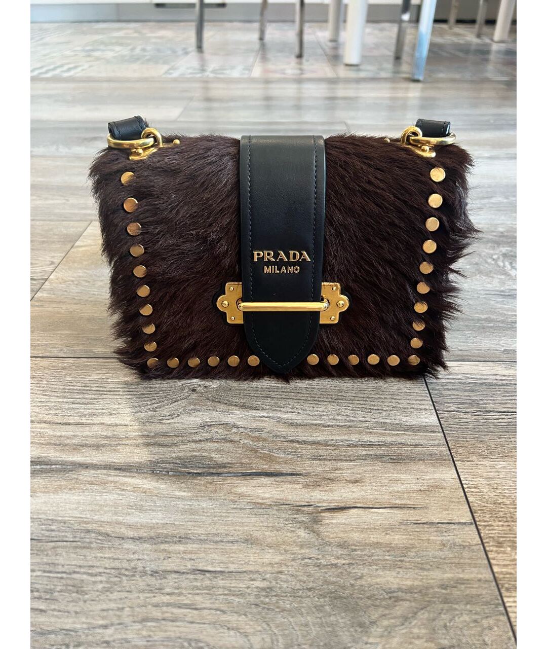PRADA Черная кожаная сумка тоут, фото 8