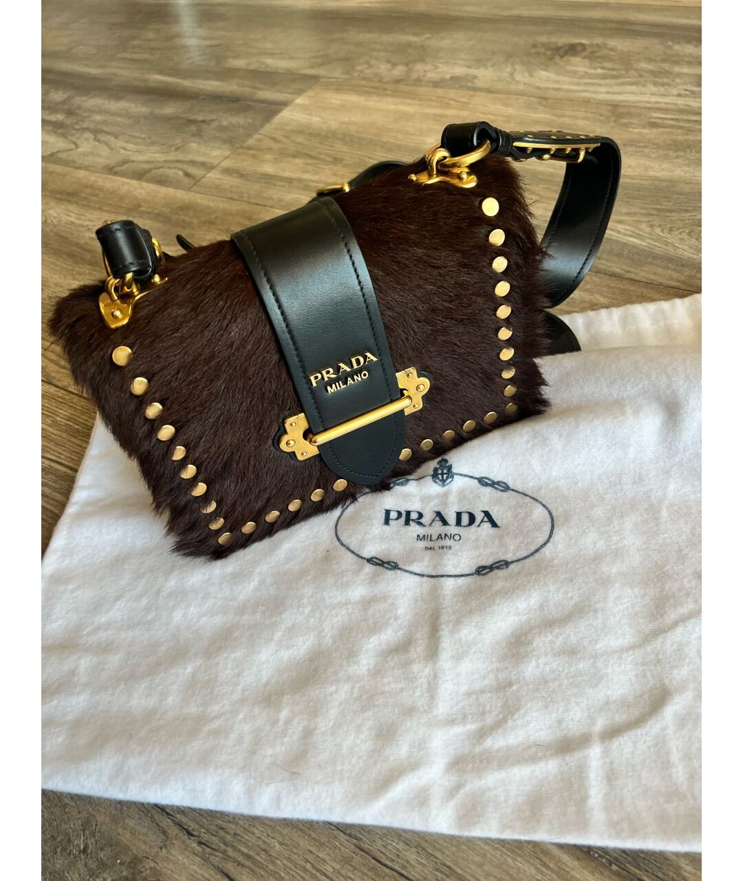 PRADA Черная кожаная сумка тоут, фото 3