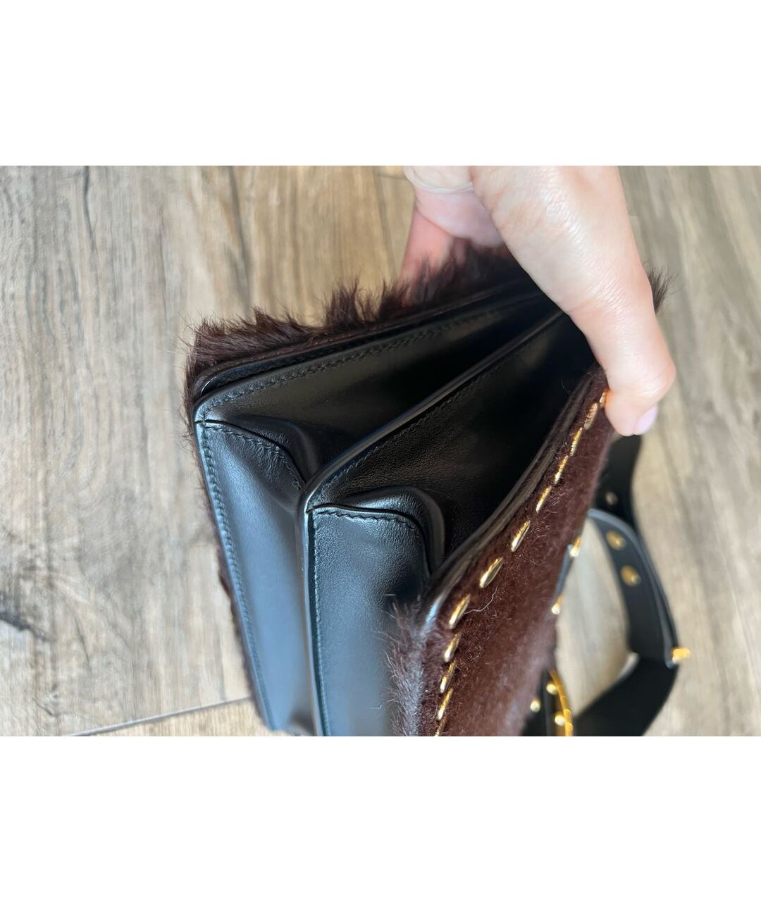 PRADA Черная кожаная сумка тоут, фото 4