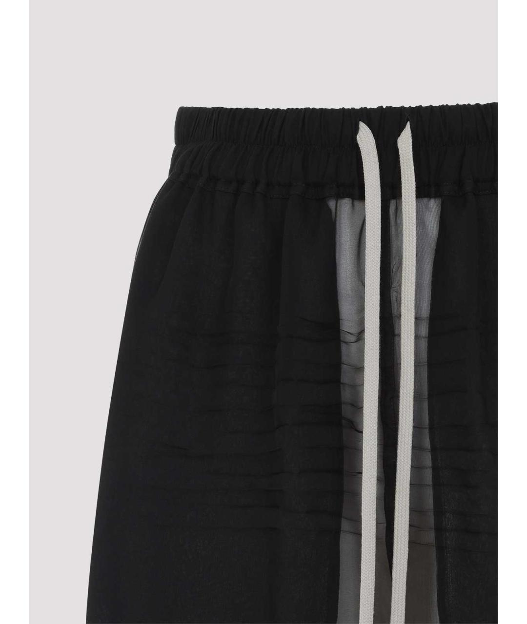 RICK OWENS Черные шелковые шорты, фото 3