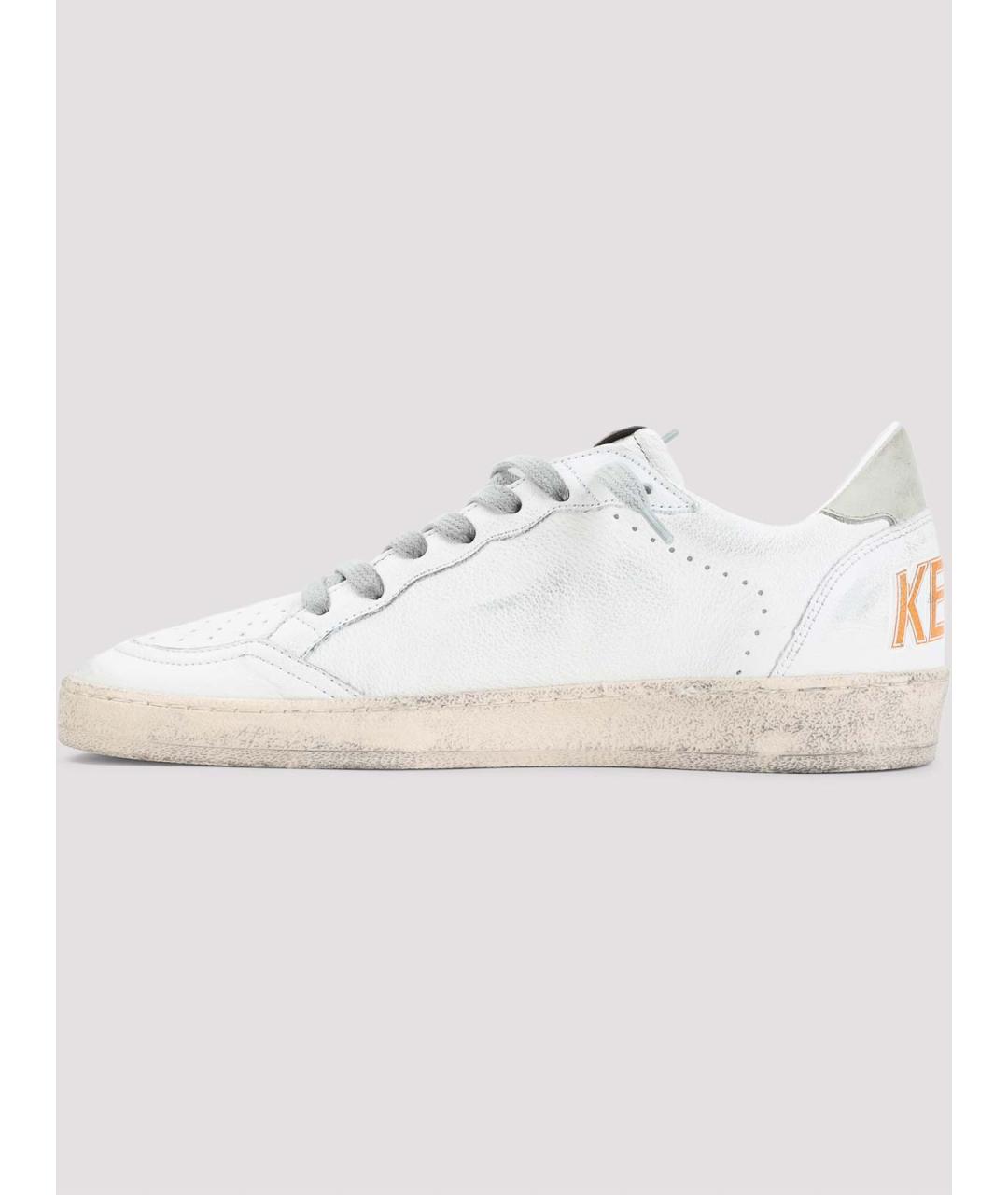 GOLDEN GOOSE Белые кожаные низкие кроссовки / кеды, фото 3