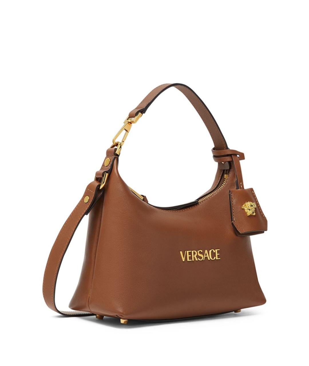 VERSACE Коричневая кожаная сумка через плечо, фото 2