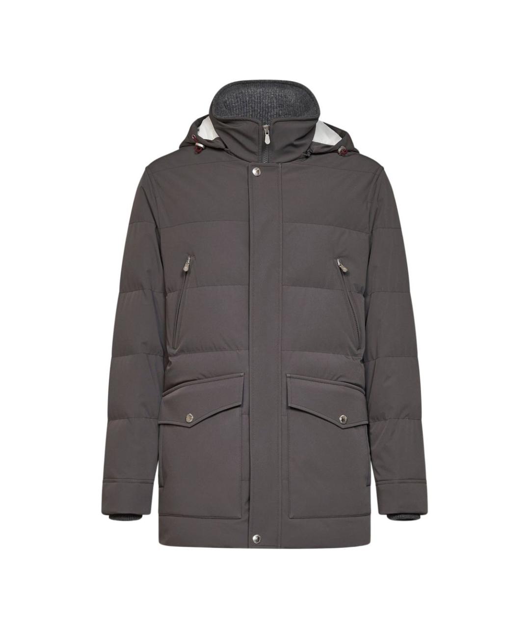 BRUNELLO CUCINELLI Серый пуховик, фото 1