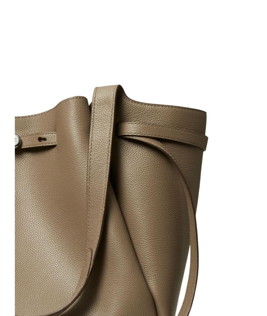 TORY BURCH Бежевая кожаная сумка тоут, фото 5