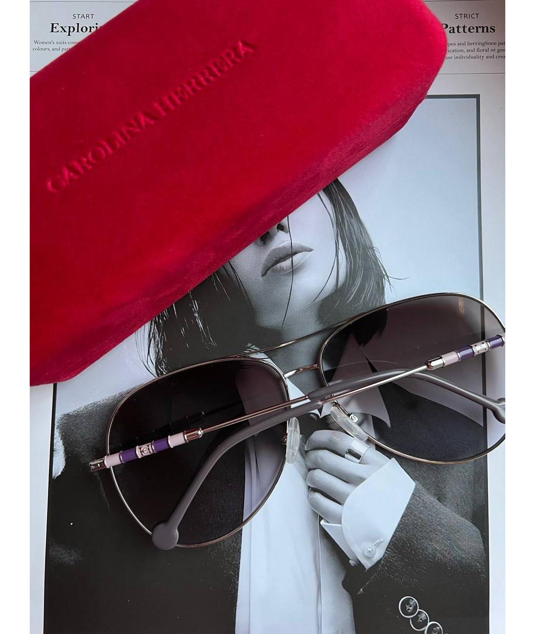 CAROLINA HERRERA Фиолетовые металлические солнцезащитные очки, фото 4