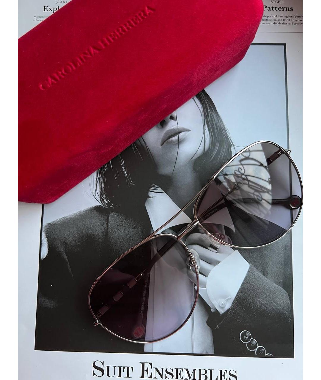 CAROLINA HERRERA Фиолетовые металлические солнцезащитные очки, фото 5