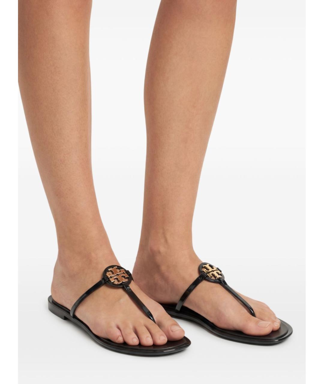 TORY BURCH Черные кожаные сандалии, фото 5