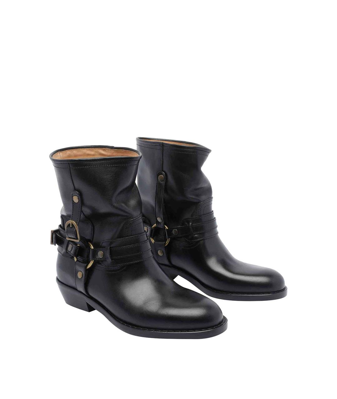 ISABEL MARANT Черные кожаные ботильоны, фото 2