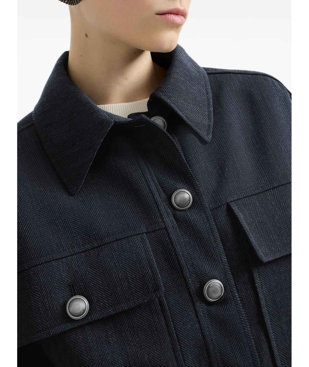 BRUNELLO CUCINELLI Темно-синяя шерстяная куртка, фото 2