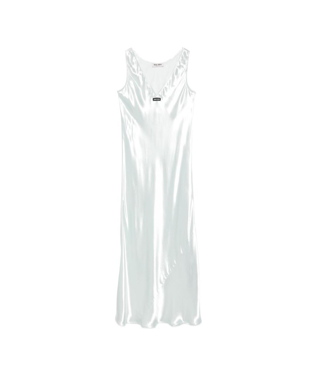 MIU MIU Серебряное шелковое повседневное платье, фото 1