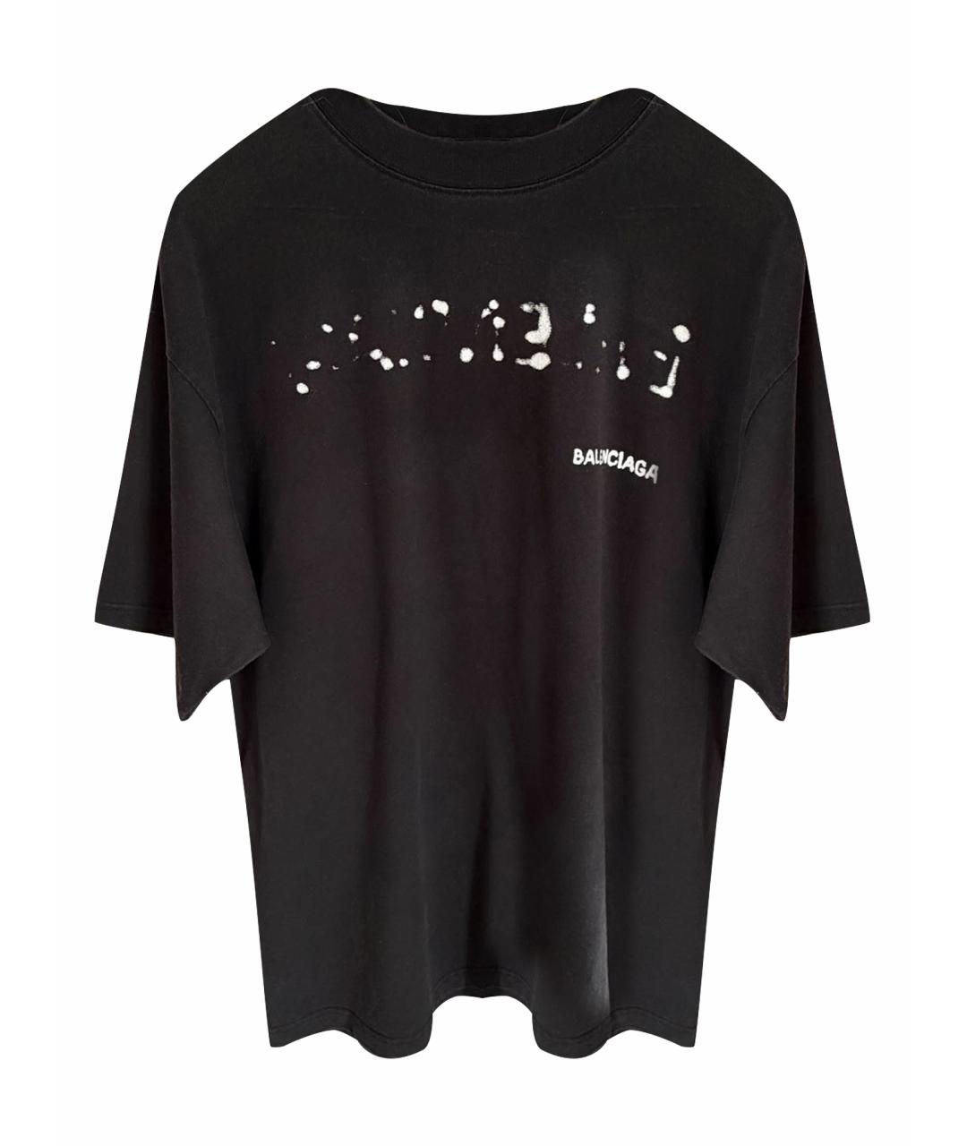 BALENCIAGA Черная хлопковая футболка, фото 1