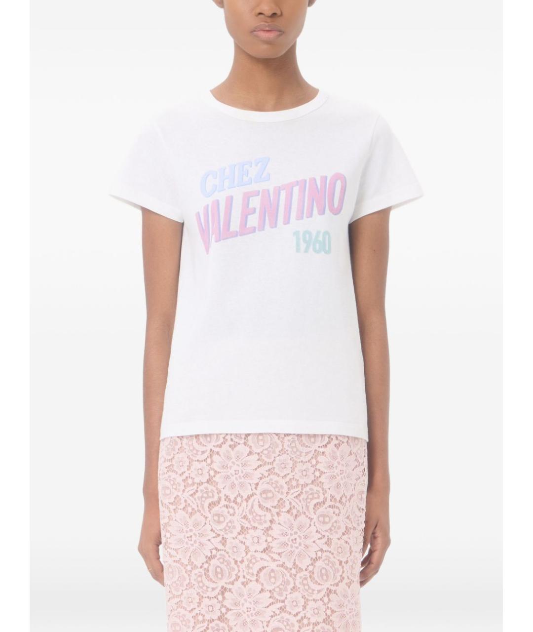 VALENTINO Белая хлопковая футболка, фото 7
