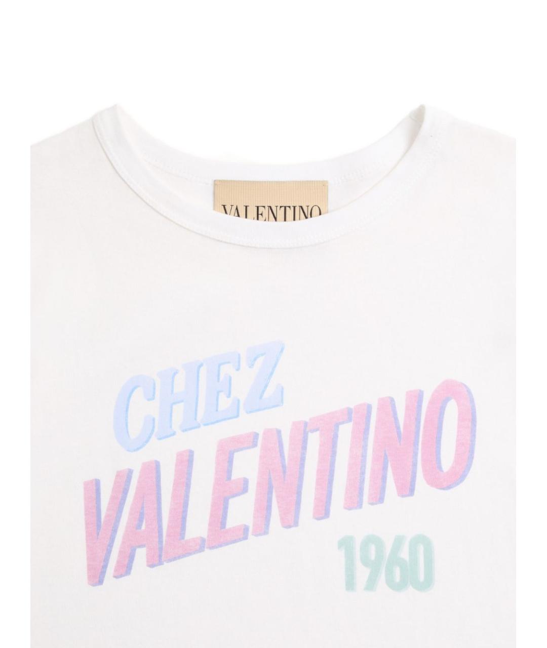 VALENTINO Белая хлопковая футболка, фото 2