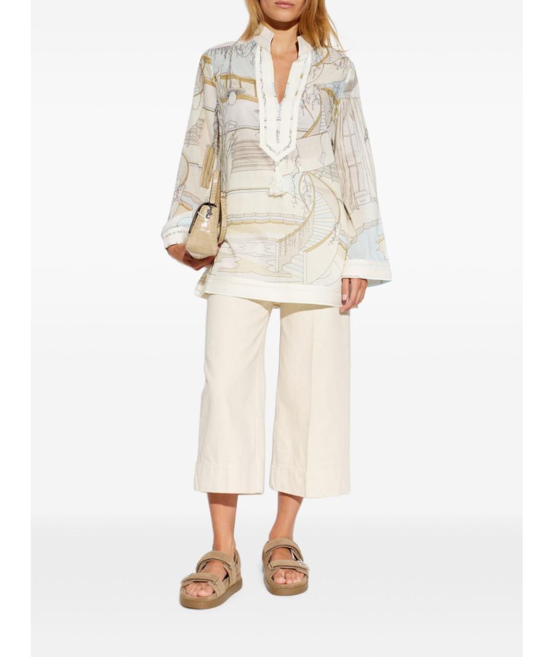 TORY BURCH Бежевая льняная рубашка, фото 2