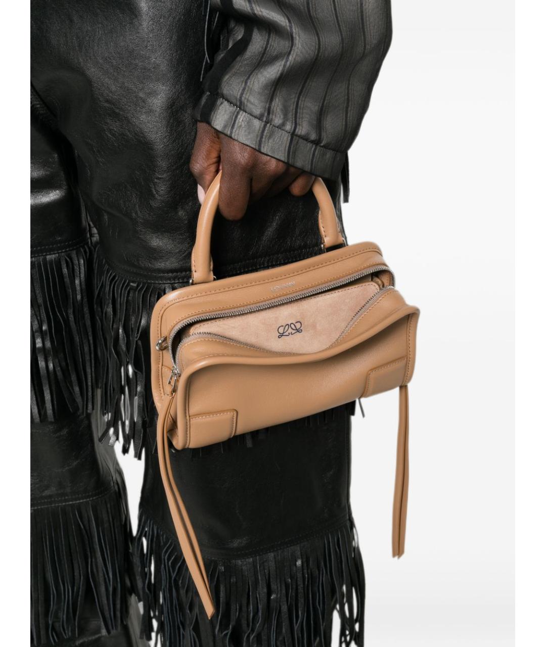LOEWE Коричневая кожаная сумка тоут, фото 4