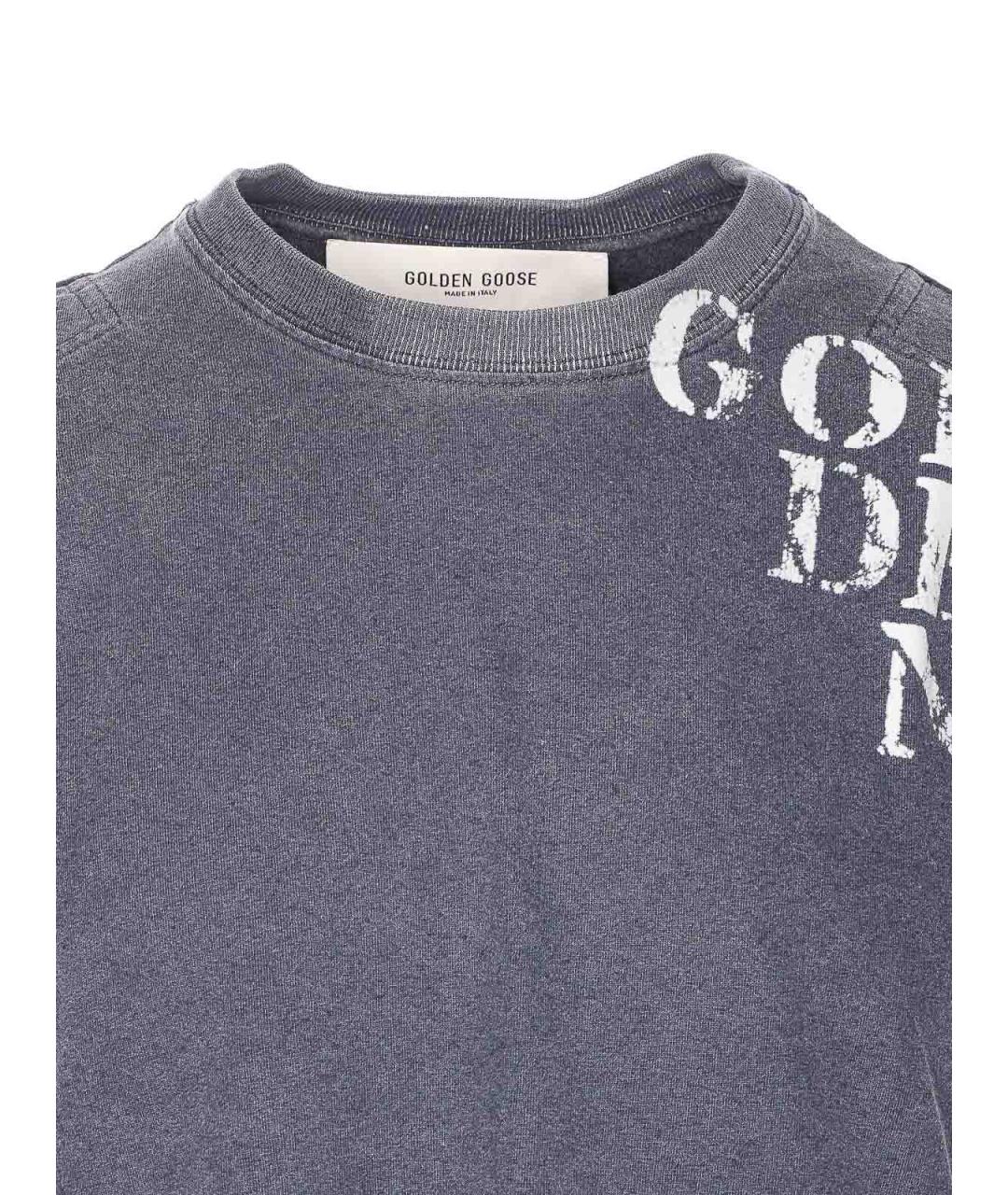 GOLDEN GOOSE Серая хлопковая футболка, фото 4