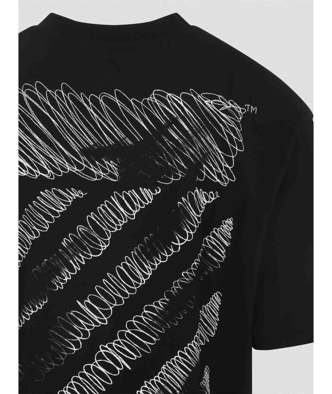 OFF-WHITE Черная хлопковая футболка, фото 4