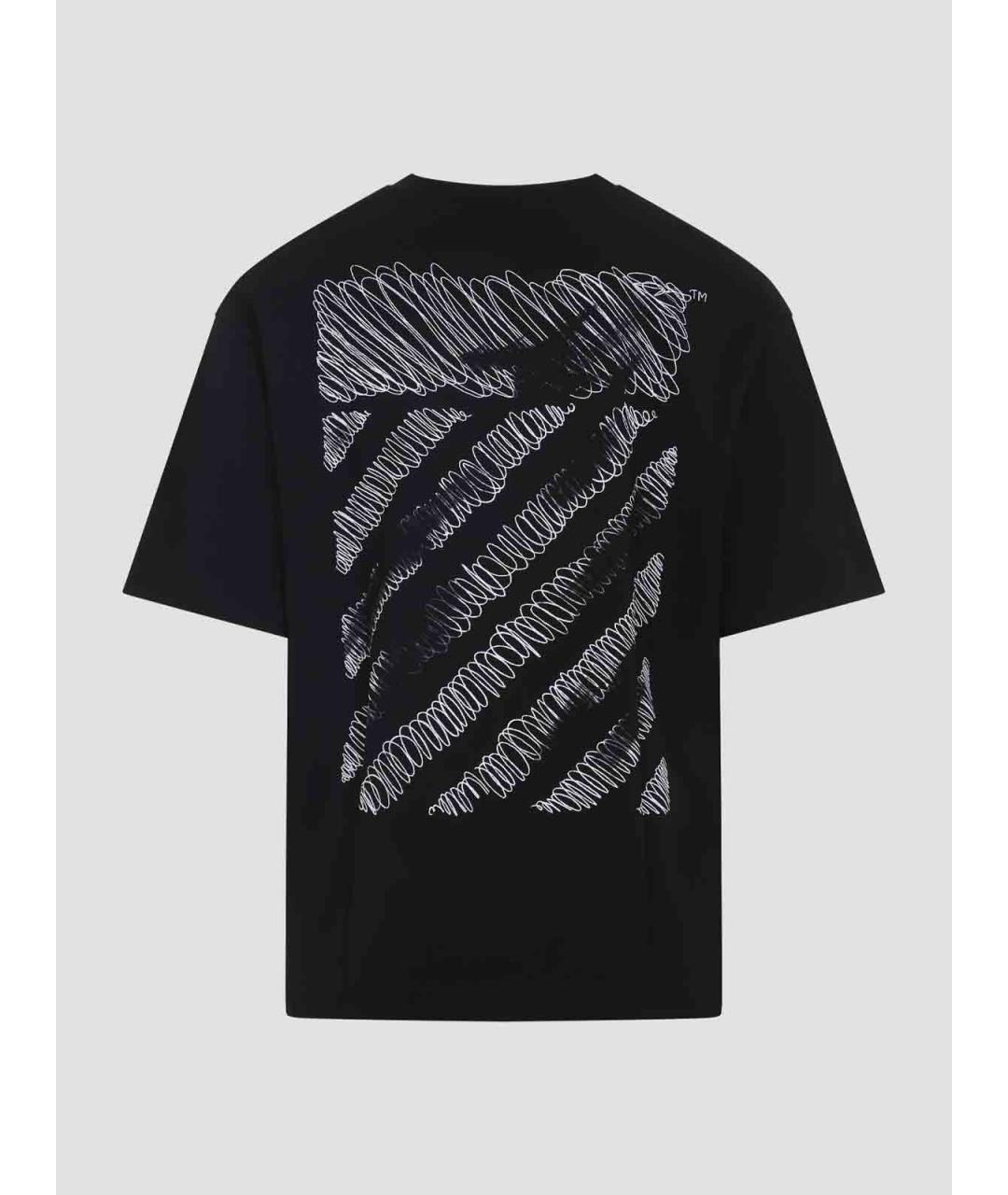 OFF-WHITE Черная хлопковая футболка, фото 2