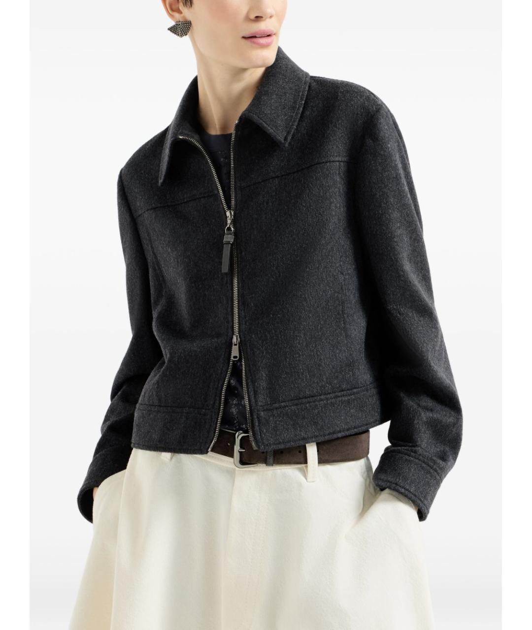 BRUNELLO CUCINELLI Антрацитовая шерстяная куртка, фото 3