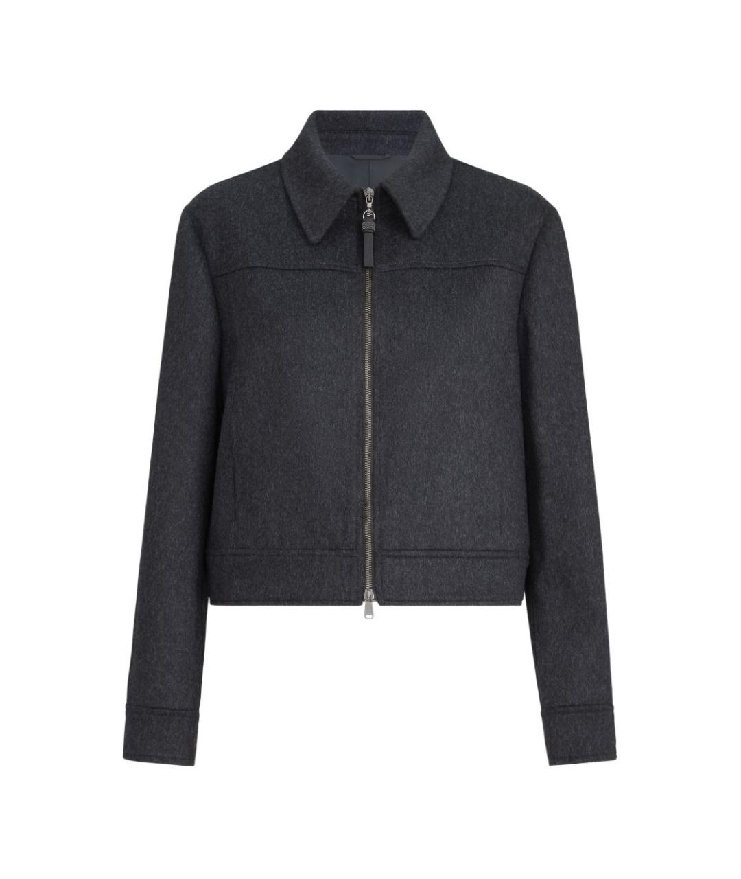 BRUNELLO CUCINELLI Антрацитовая шерстяная куртка, фото 1